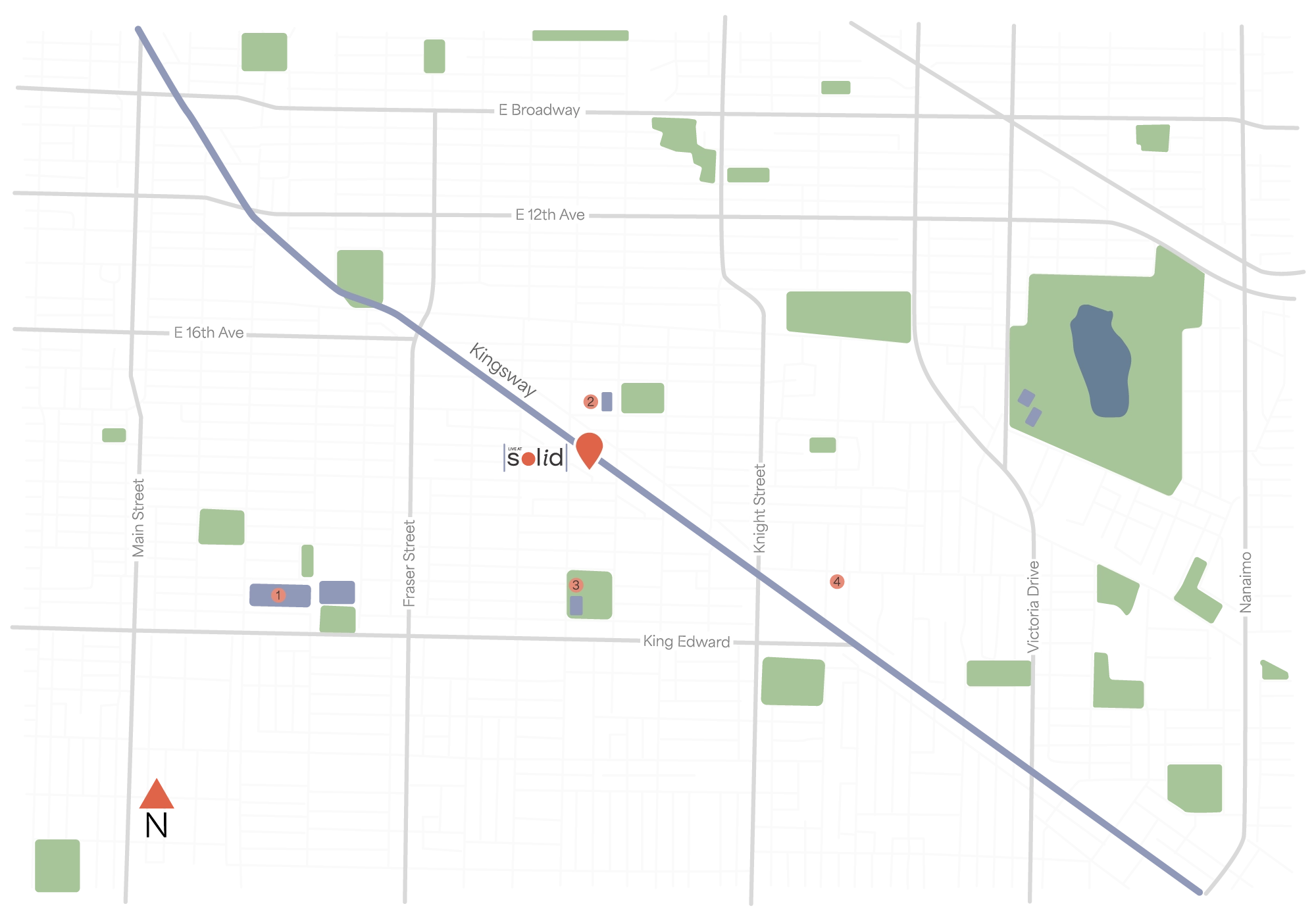 map of Vanouver showing schools