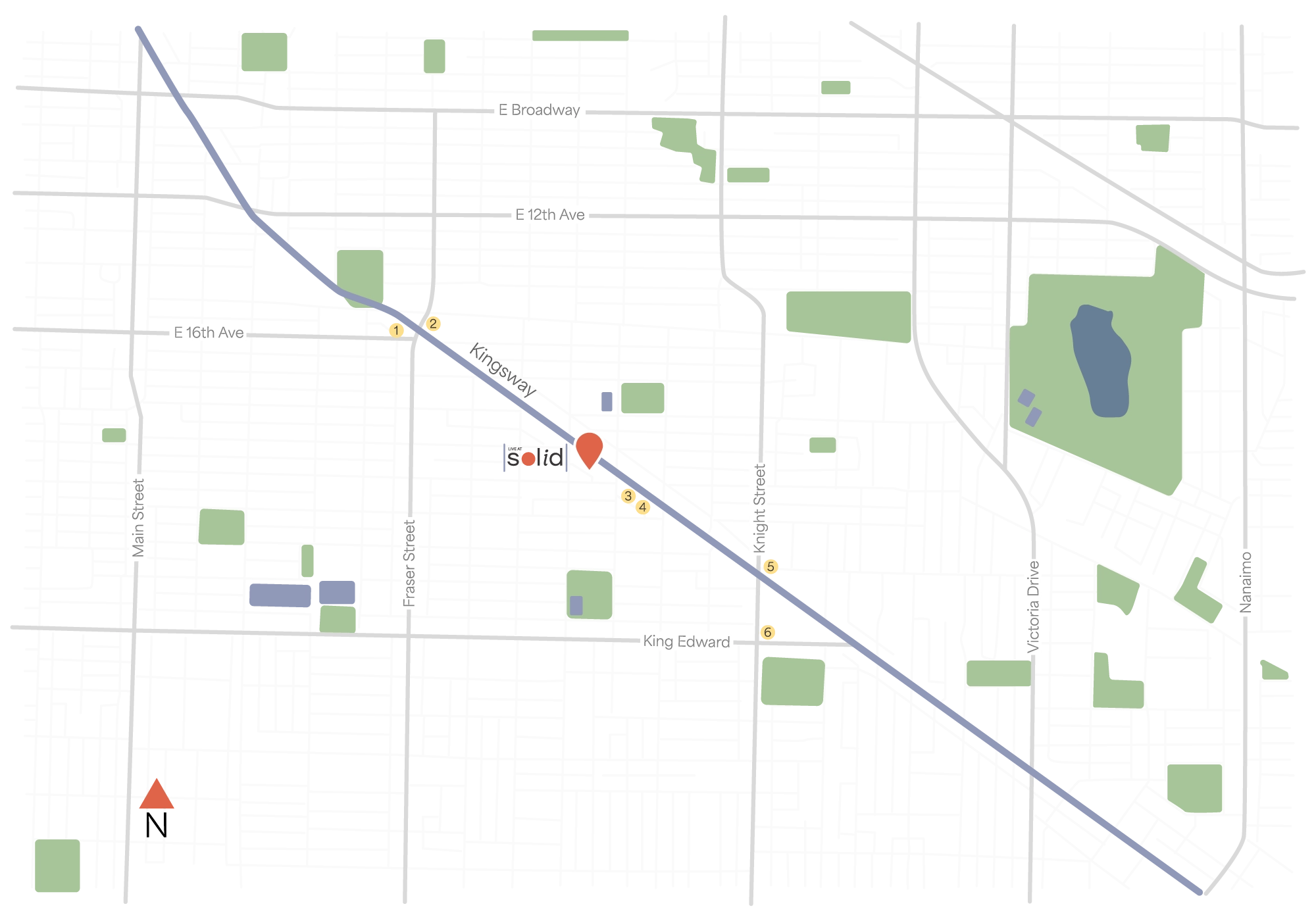 map of Vancouver showing store locations