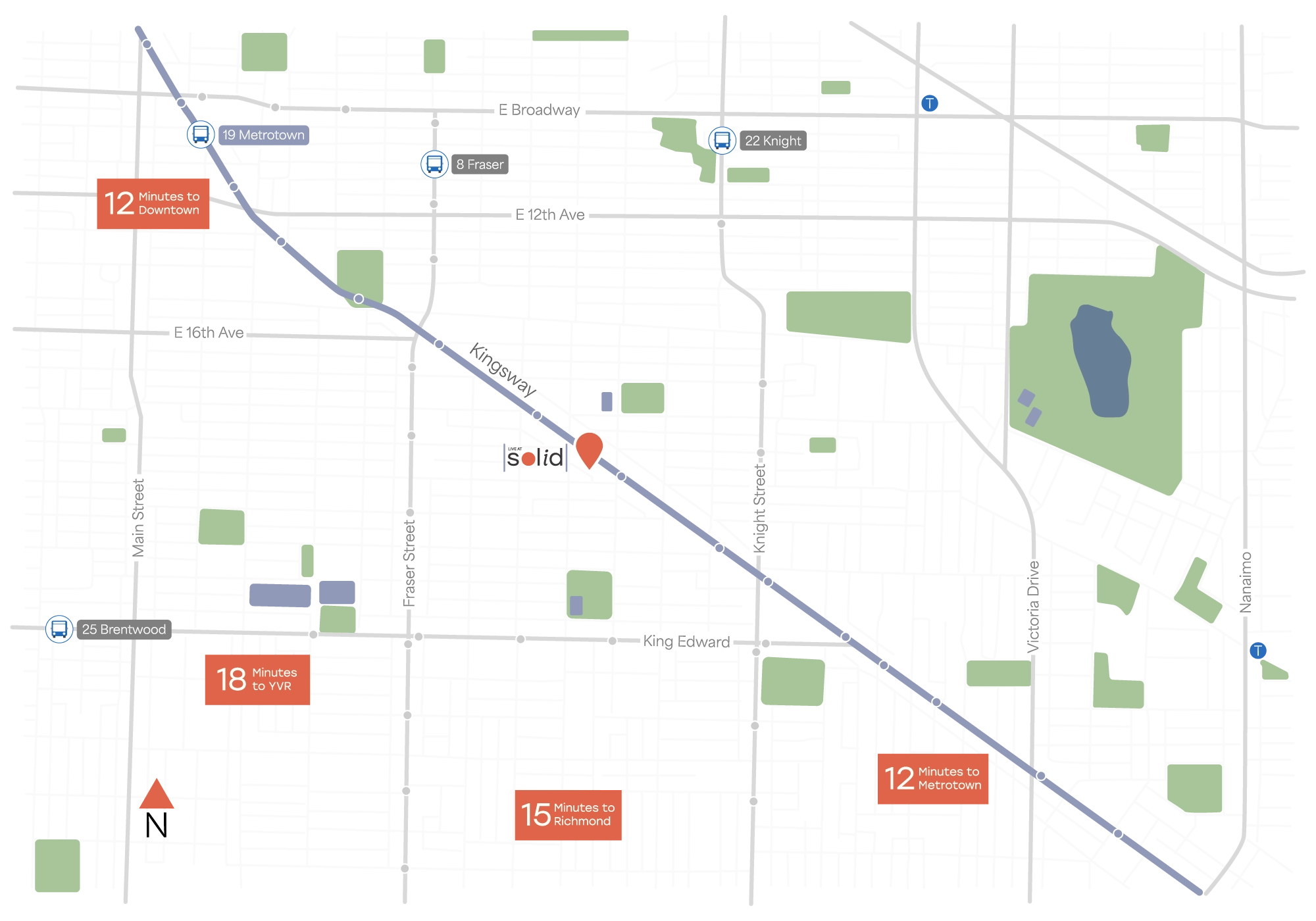 map of Vancouver showing transit